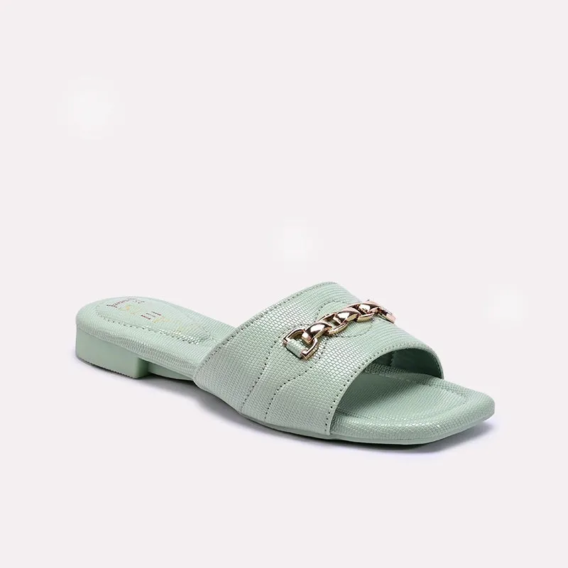 Workout anatomical design Womens Green Flat Casual Slippers 0413188