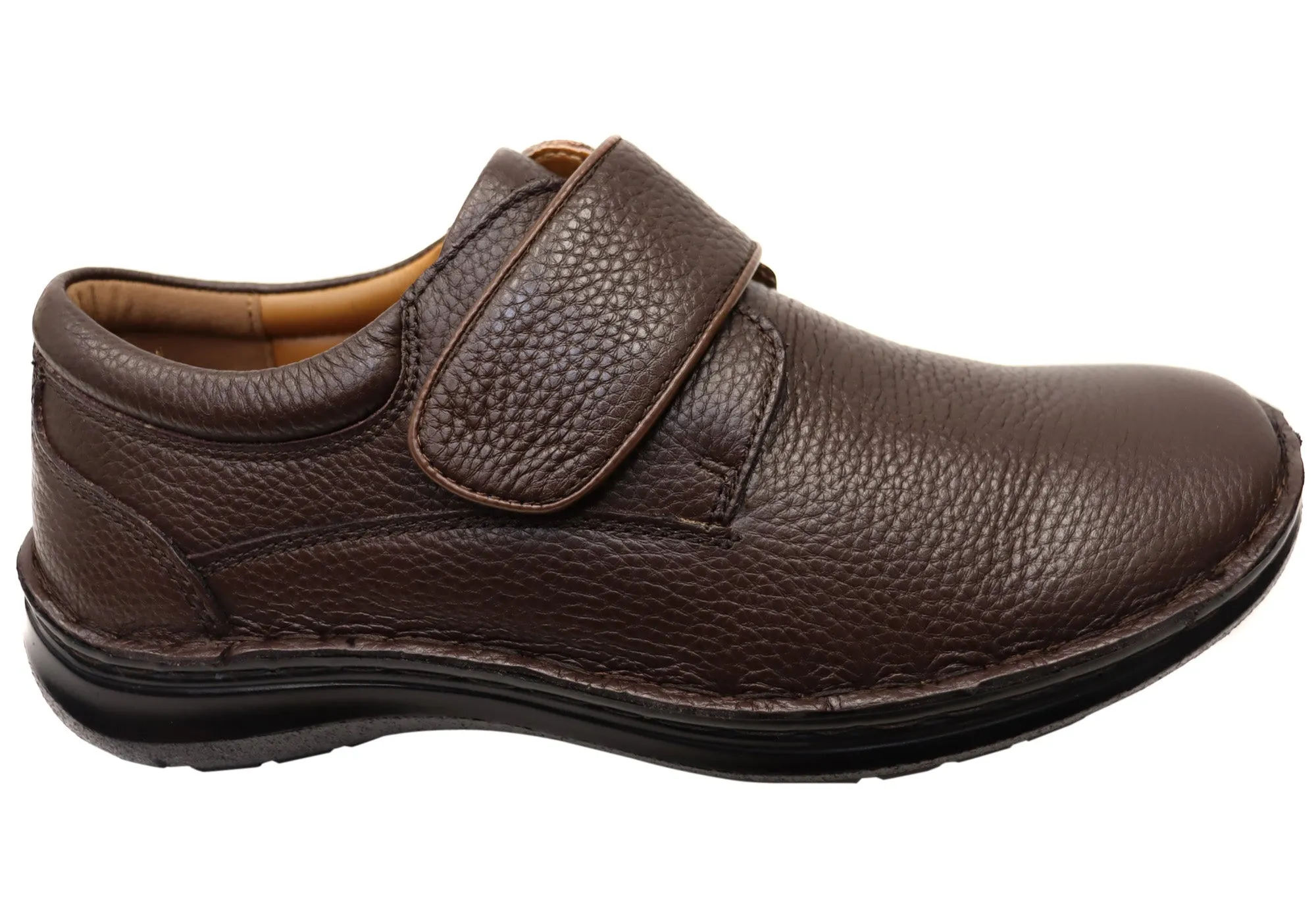 Hush Puppies Bloke Mens Comfortable Leather Triple Wide Fit Shoes Everyday