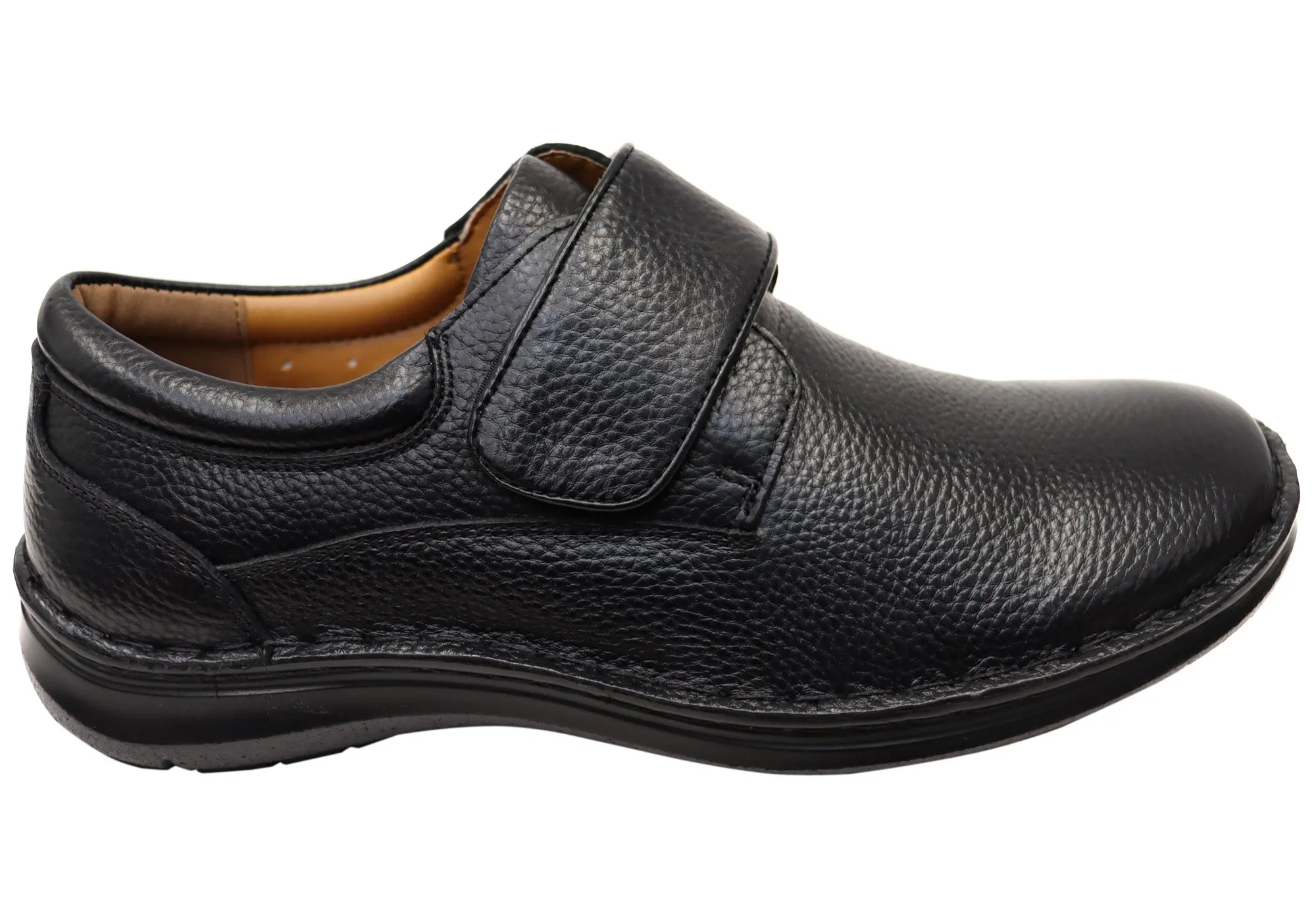 Hush Puppies Bloke Mens Comfortable Leather Triple Wide Fit Shoes Korean Shade Edge Shade