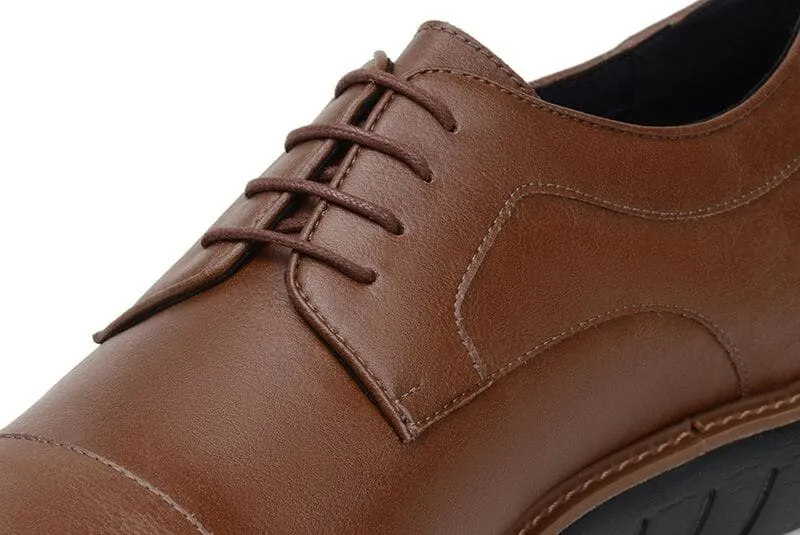 'Jack' men's regular fit vegan-leather shoe by Ahimsa - cognac Daily Comfort