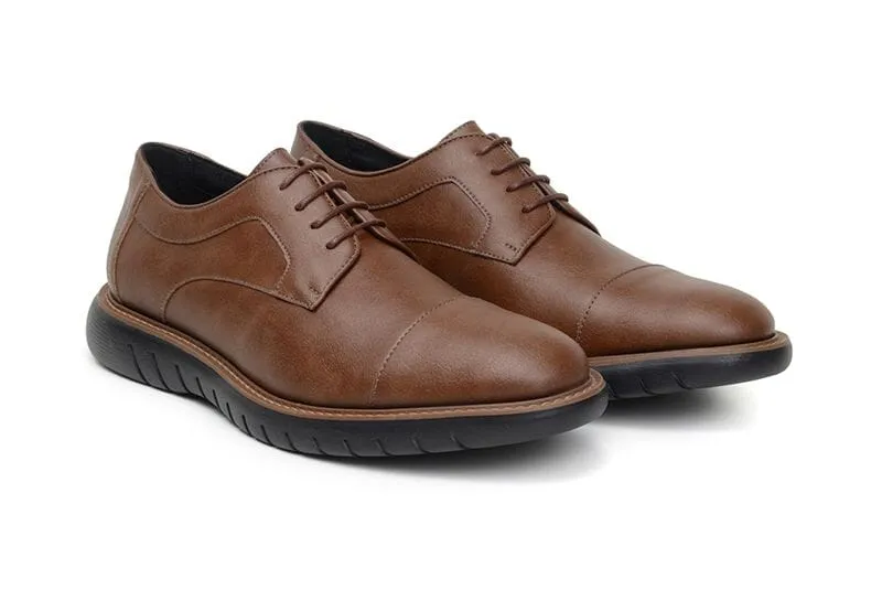 Snow Grip 'Jack' men's regular fit vegan-leather shoe by Ahimsa - cognac