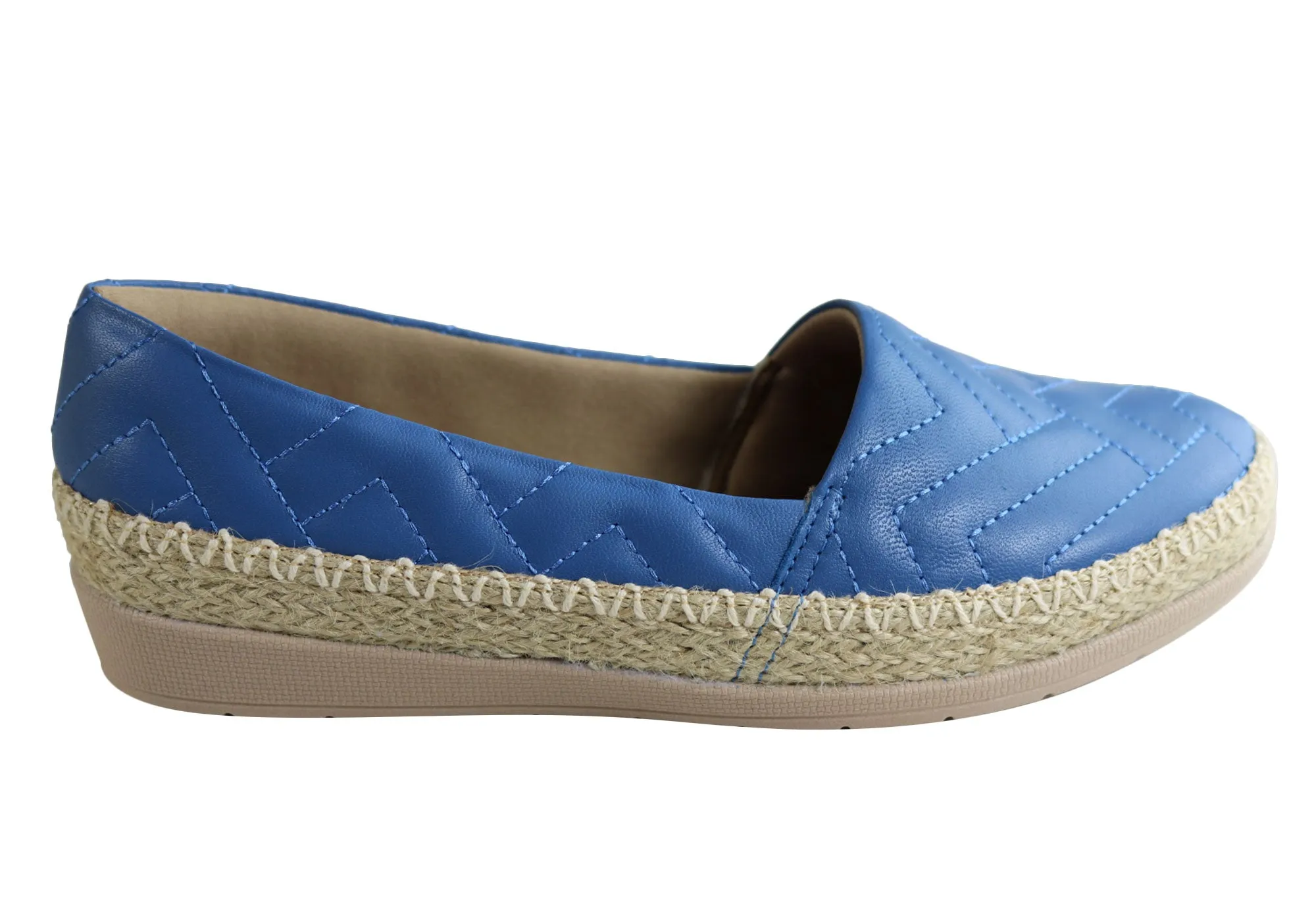 Breathable Lining Usaflex April Womens Comfort Leather Espadrille Shoes Made In Brazil