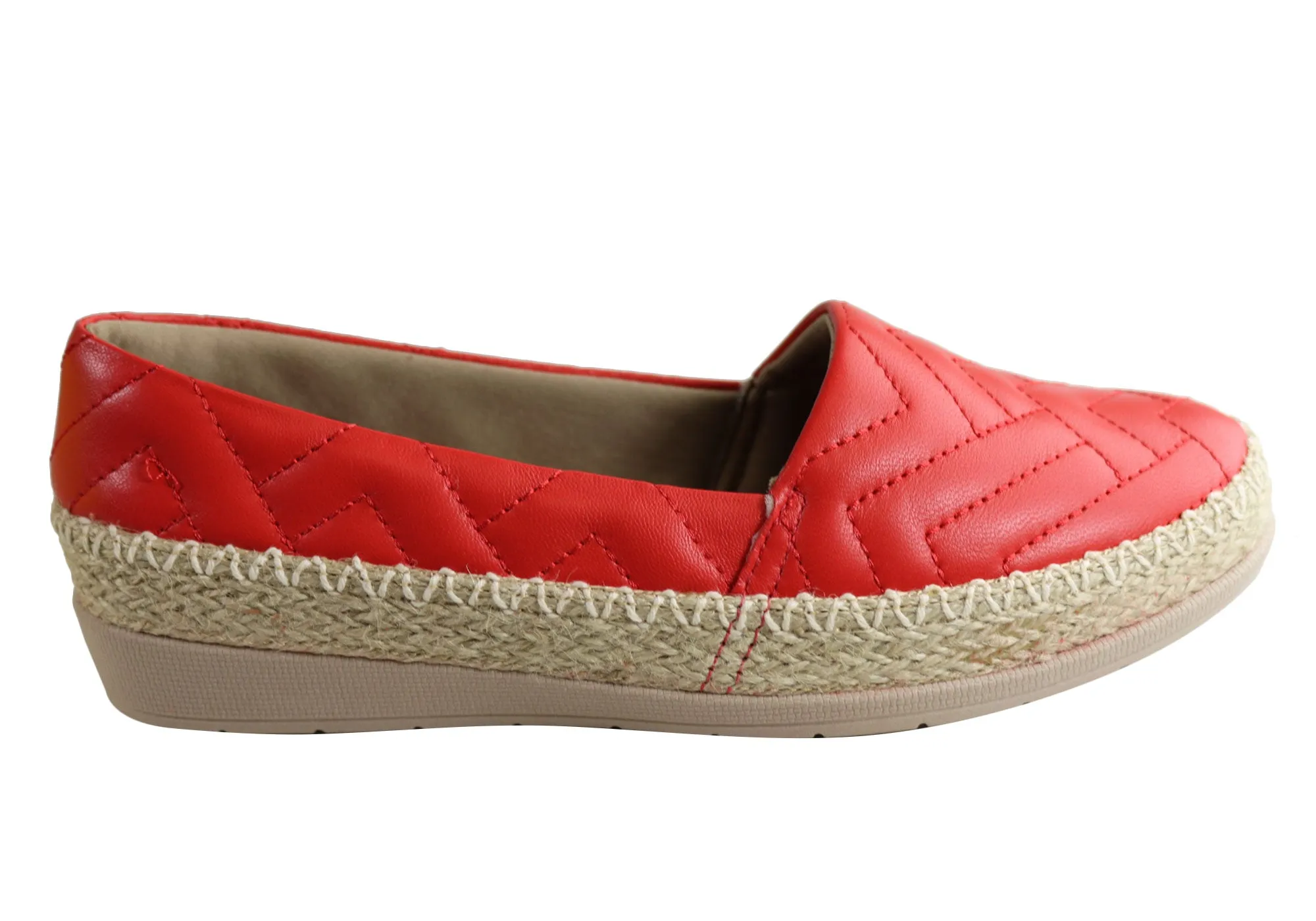 Closet Core Durable Build Usaflex April Womens Comfort Leather Espadrille Shoes Made In Brazil