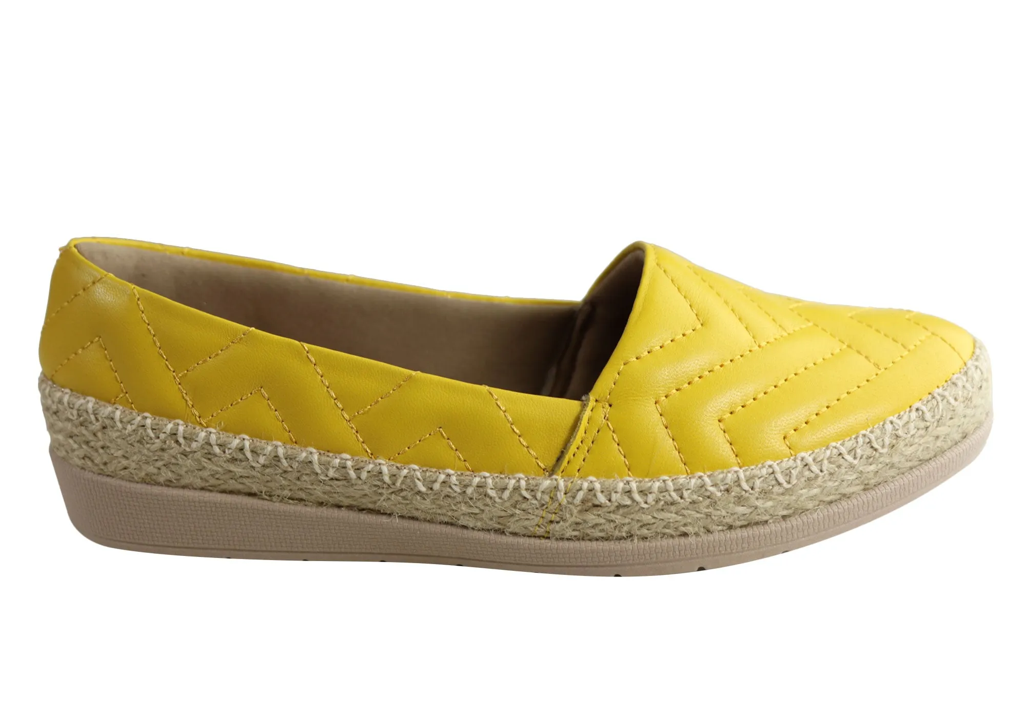 Autumn Cool Usaflex April Womens Comfort Leather Espadrille Shoes Made In Brazil