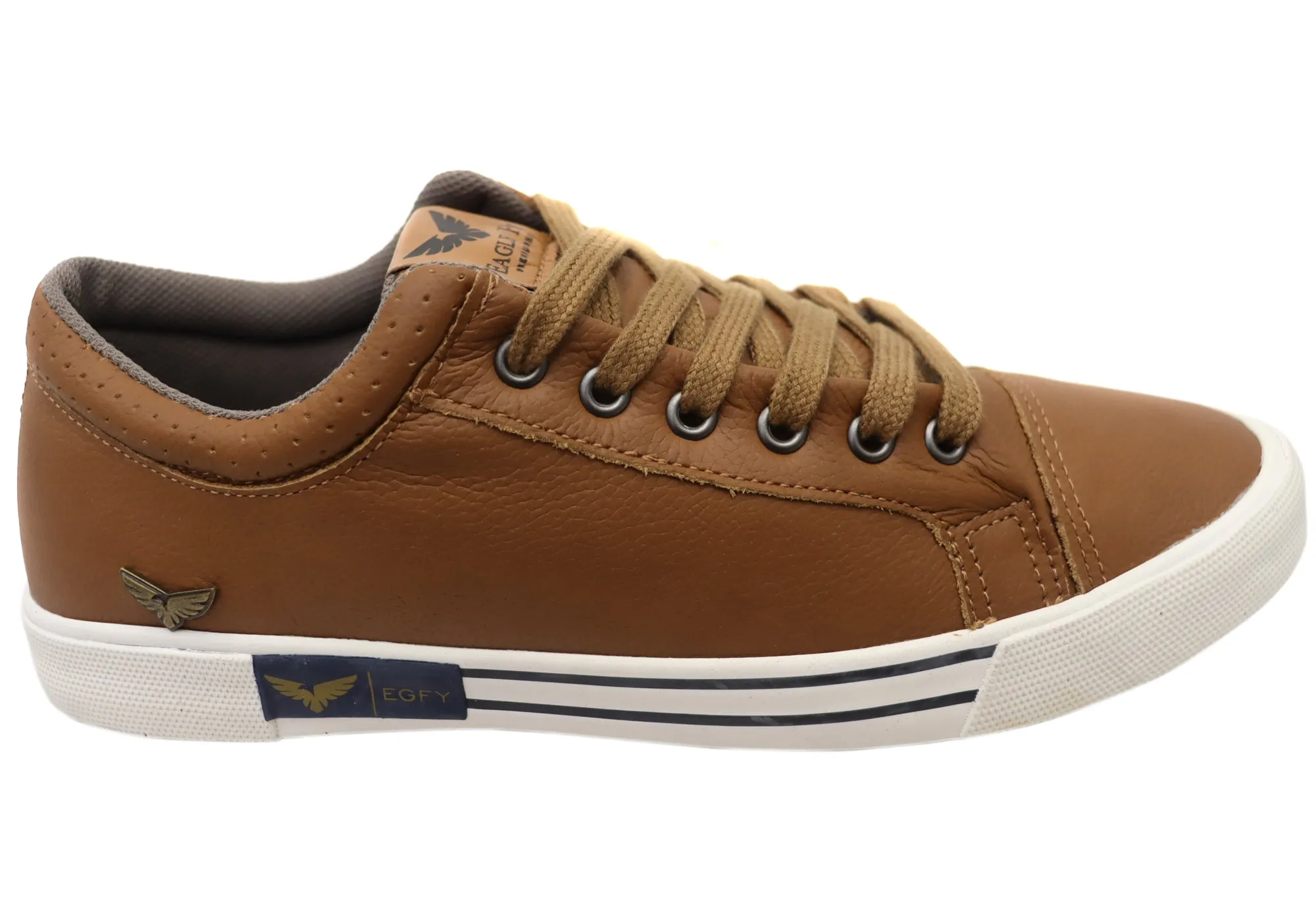 Eagle Fly Kenny Mens Comfortable Lace Up Casual Shoes Made In Brazil Flexible Grip Green Leaf