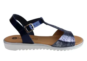 Lola Canales Ola Womens Comfortable Flat Leather Sandals Made In Spain No Buckle Everyday Outdoor Shoes
