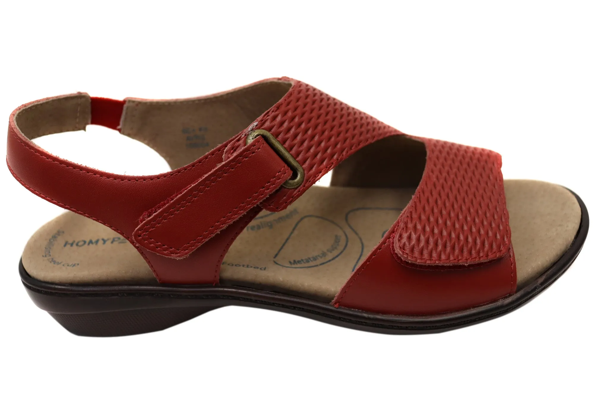Homyped Avril Womens Supportive Comfortable Leather Sandals Easy on off Comfortable Vacation Sandals