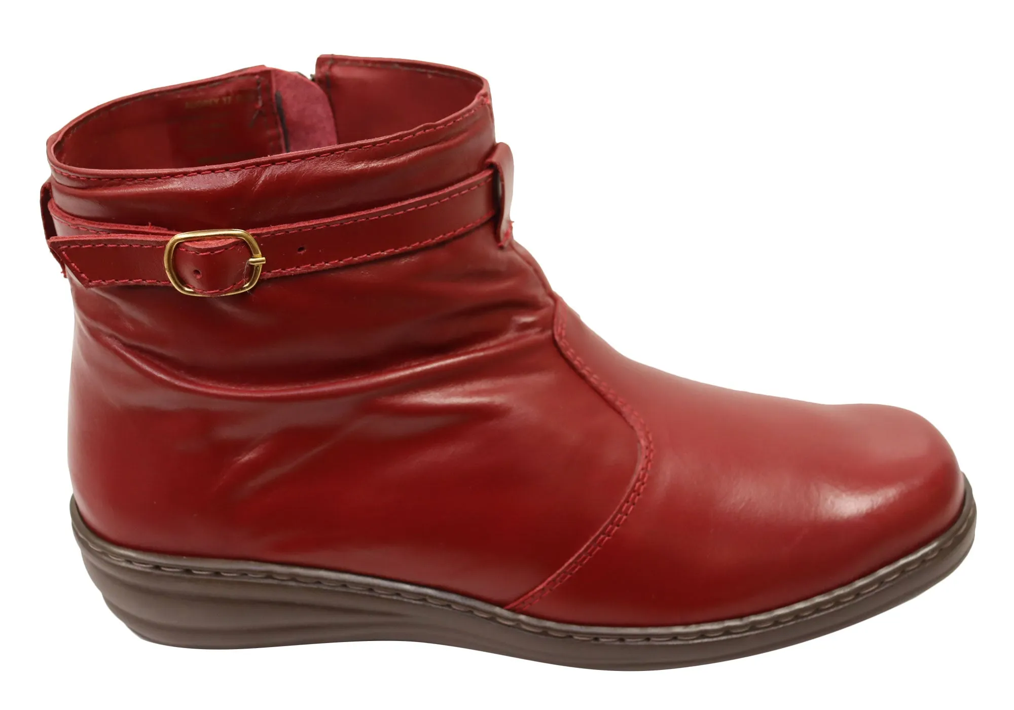 Mironneli Audrey Womens Comfortable Brazilian Leather Ankle Boots Impact Resistant Rugged Built River Crossing