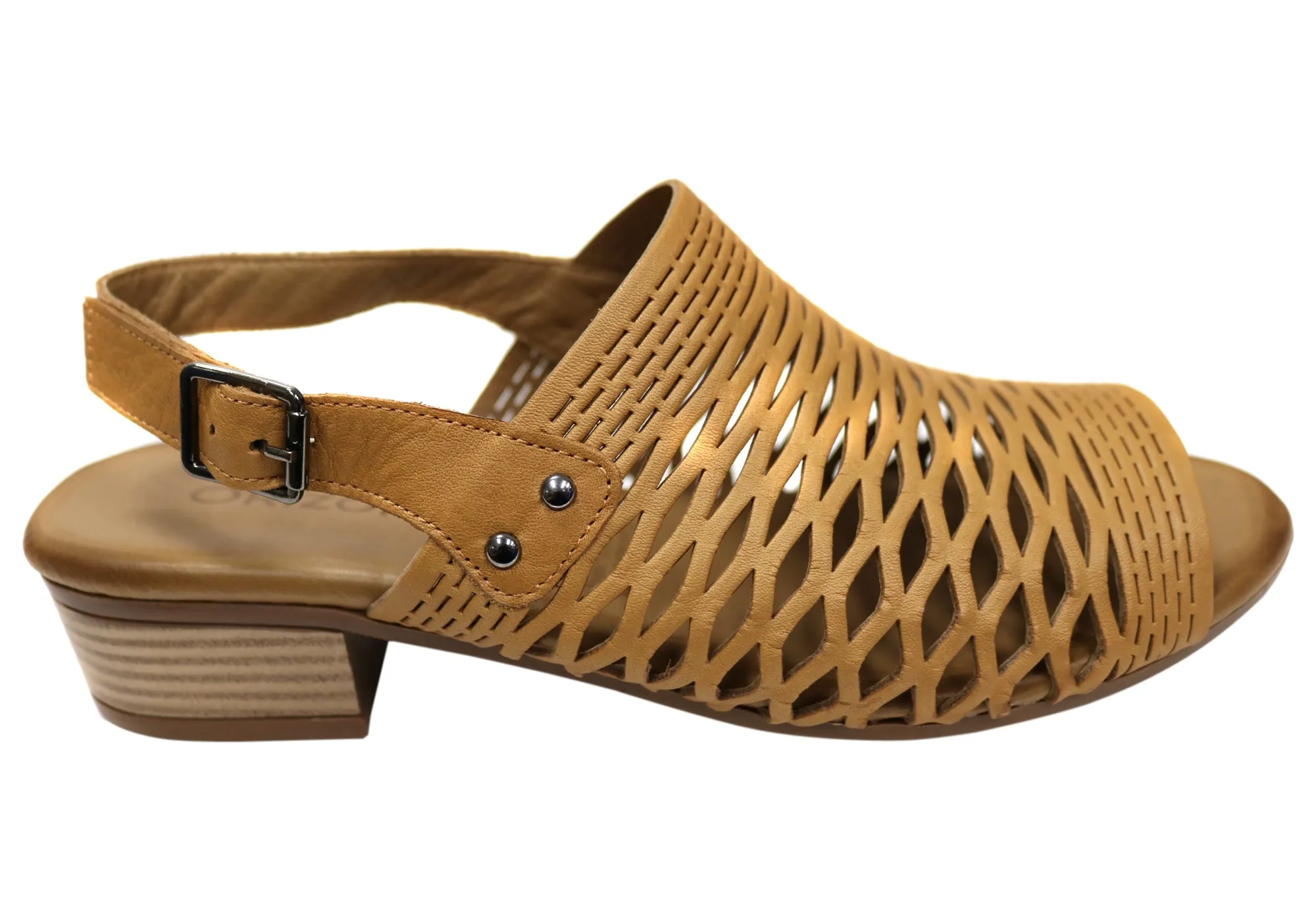 Premium Comfort Coast Line Orizonte Greta Womens European Leather Low Heel Comfortable Sandals