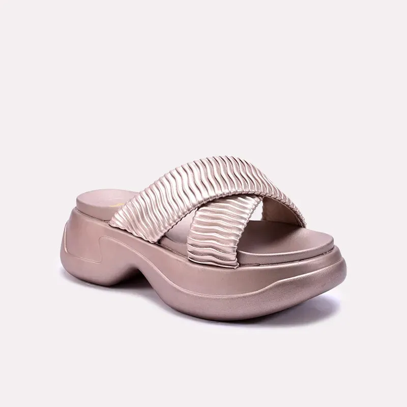Danila Peach Chunky Criss Cross Slippers 0412696 Kick Power