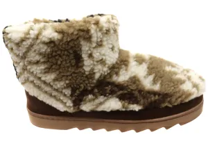 Protective Finish Adventure Seeker Slip Resistant All Day Wear Dearfoams Womens Comfortable Whitney Teddy Bootie Slippers
