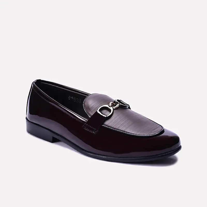 Stryker Maroon Formal Loafers 0111200 Stitch Detail Elegant Shoes