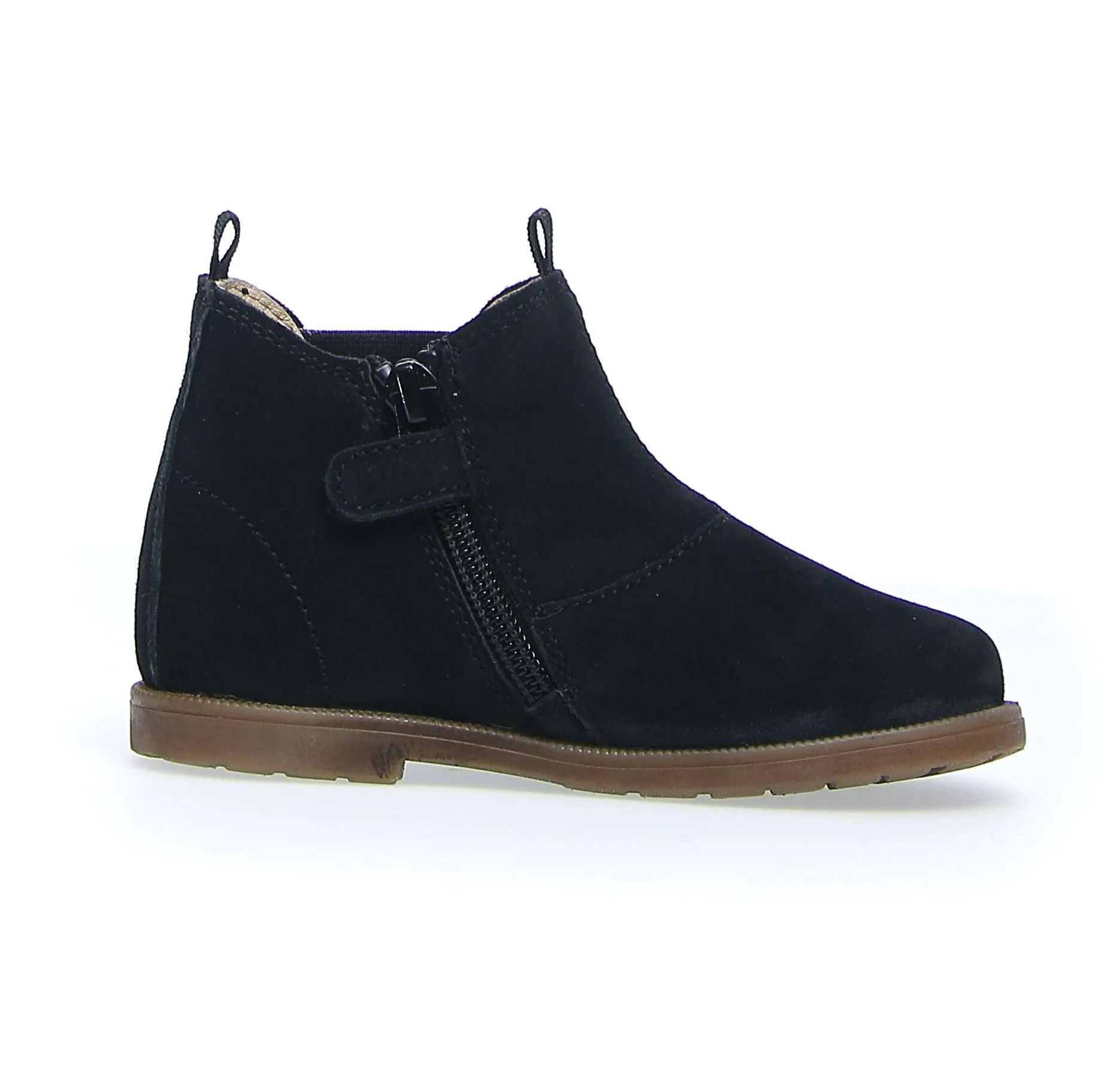 Falcotto Girl's & Boy's Winter Wood Suede Sneakers - Black Elastic Material Enhanced grip