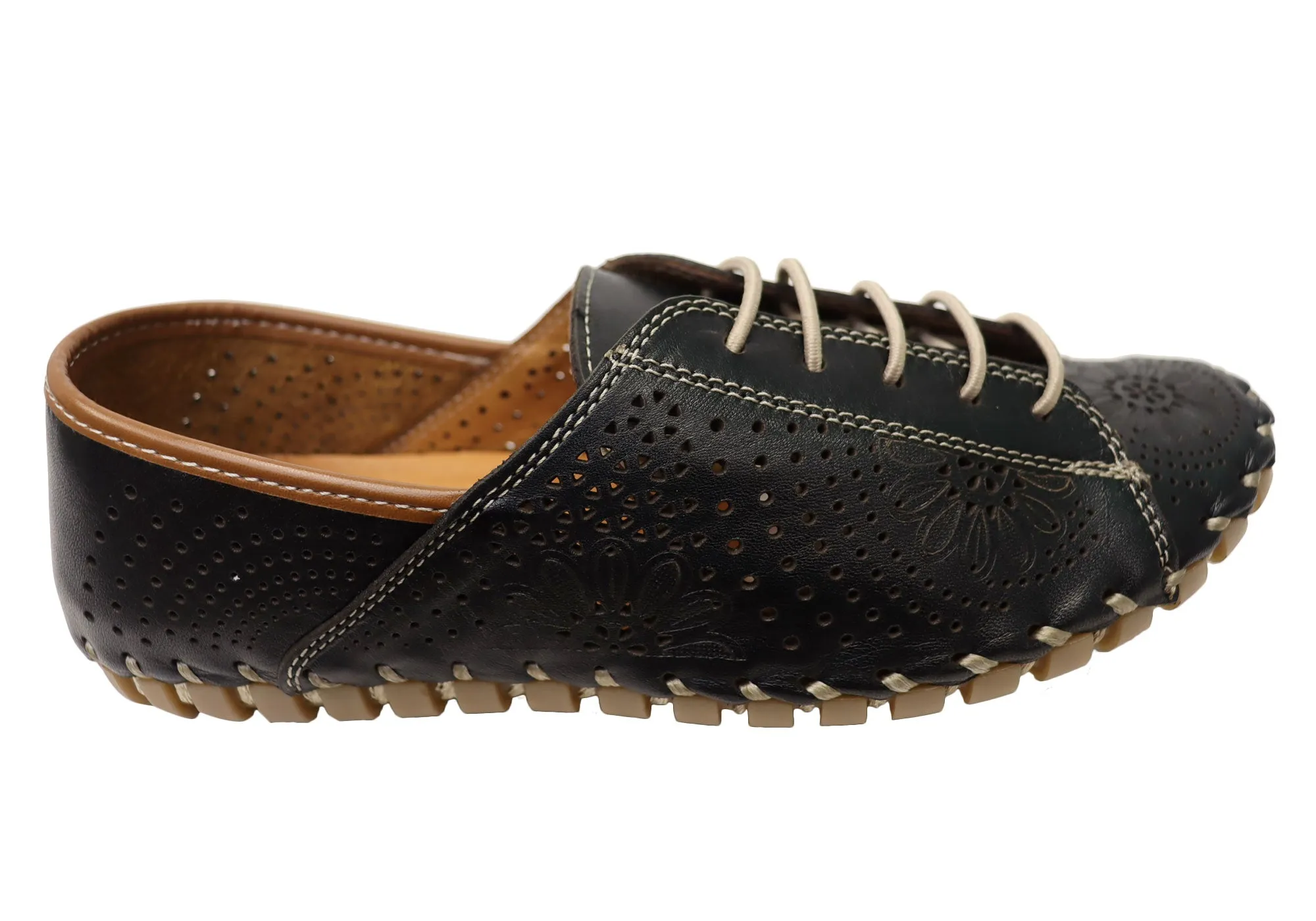 Shock absorption Stone Glam Orizonte Charmaine Womens European Comfortable Leather Shoes