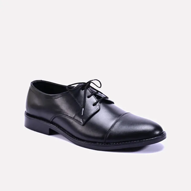 Date night Look Sharp Raider Black Derby Cap Toe Shoes 0111092