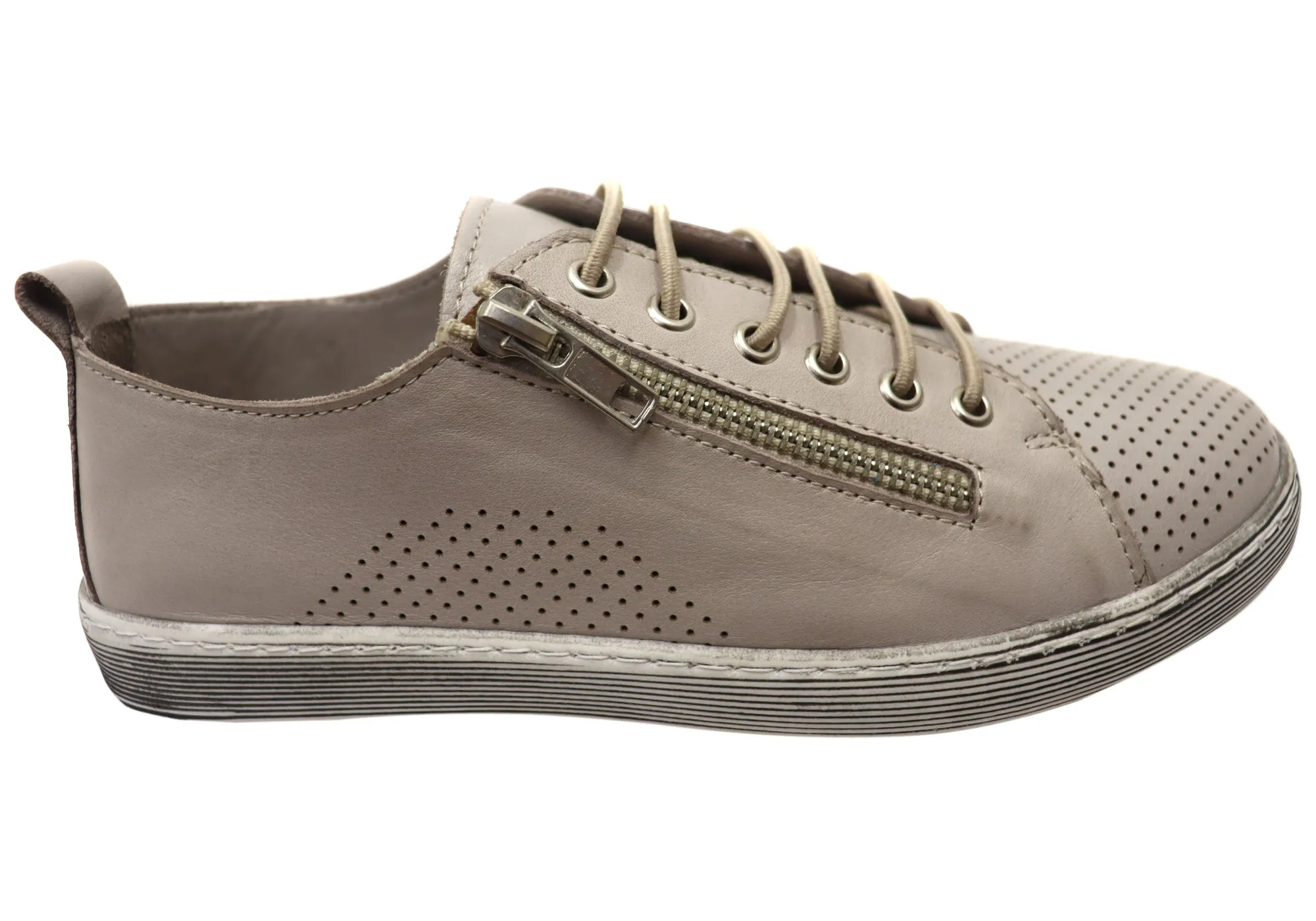 Orizonte Iris Womens European Comfortable Leather Casual Shoes Clear Glow