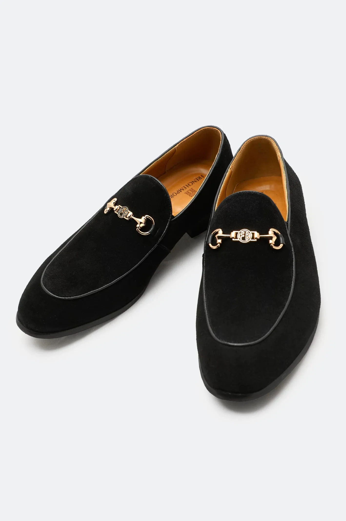 Professional Mood Gloss Tip Black Formal Moccassins Shoes
