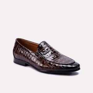 Dominic Dark Brown Crocodile Formal Loafers 0111064 Refined Essentials Urban Edge