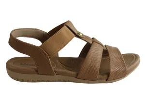 Usaflex Ventura Womens Comfy Cushioned Leather Sandals Made In Brazil Hot Weather Dressy