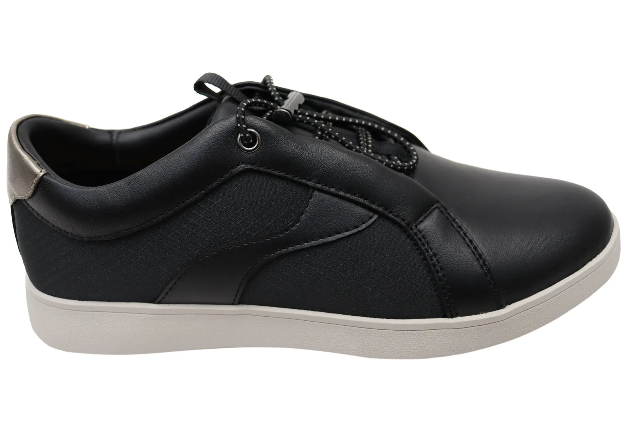 Secure Cushioned Insole Hush Puppies Monroe Womens Comfortable Leather Slip On Shoes