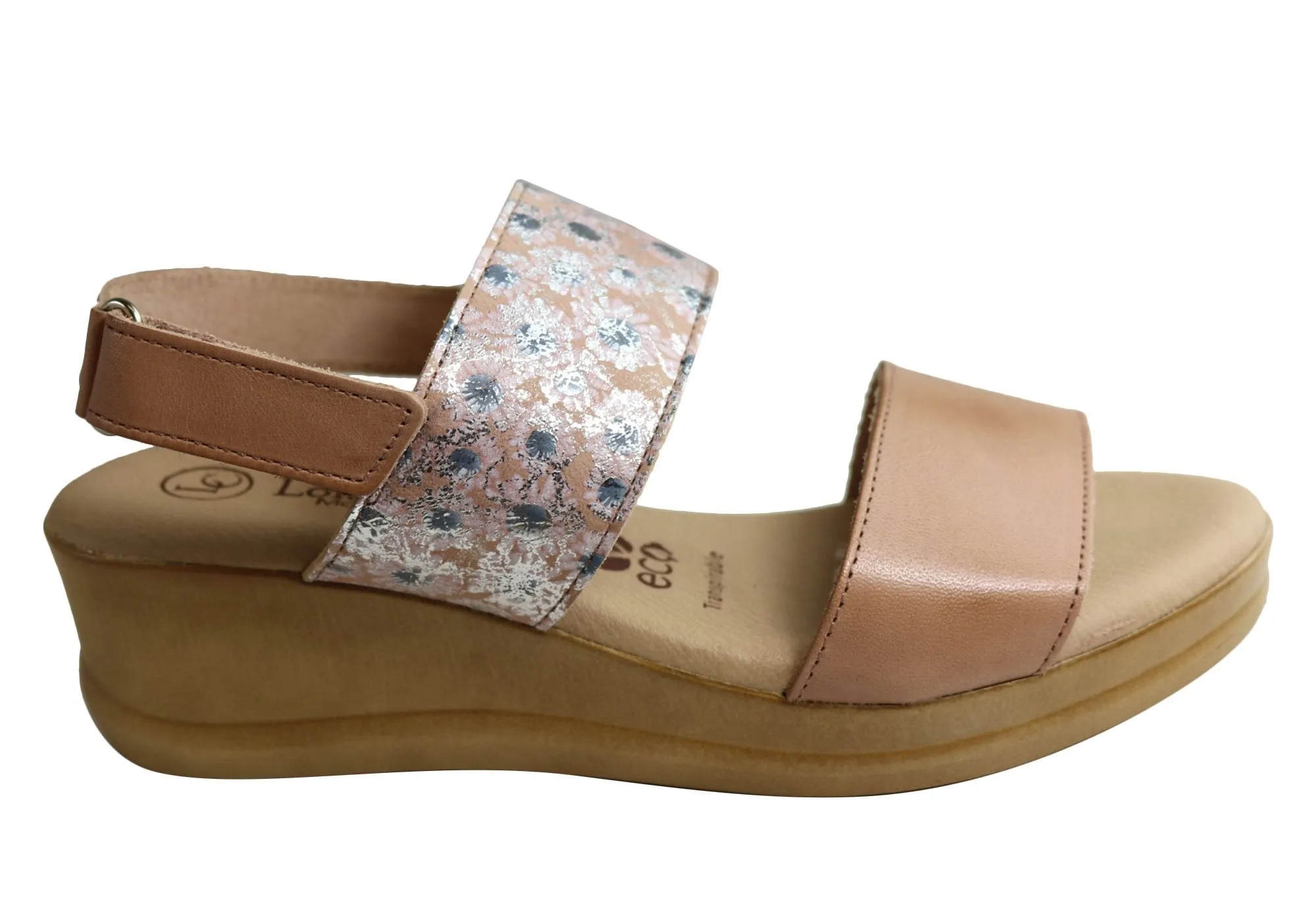 Neutral Look Lola Canales Ava Womens Comfort Leather Wedge Sandals Made In Spain