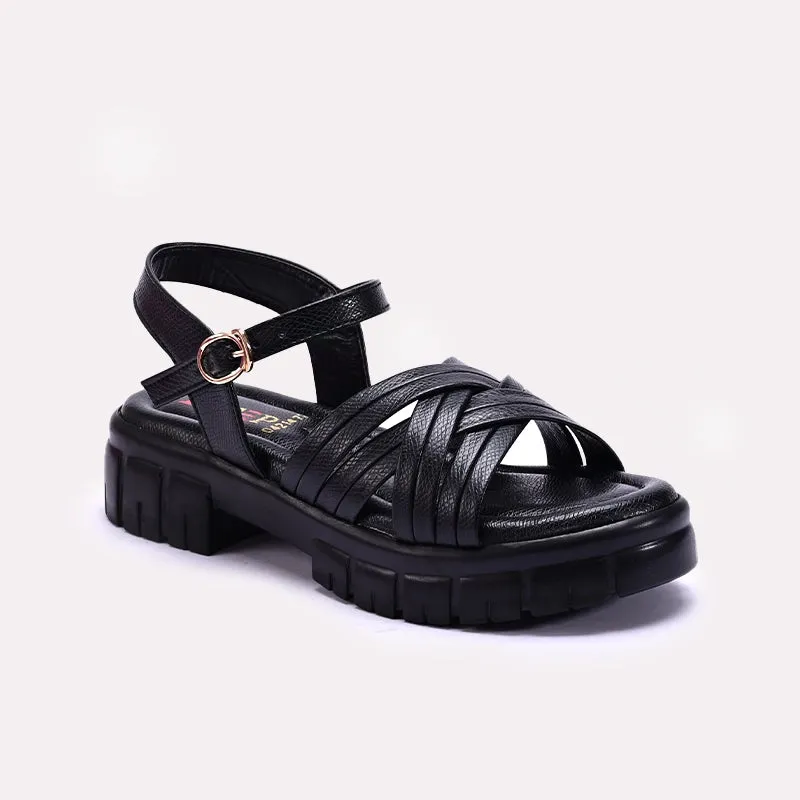 Womens Black Chunky Casual Sandals 0421472 All-Occasion Loose Fit