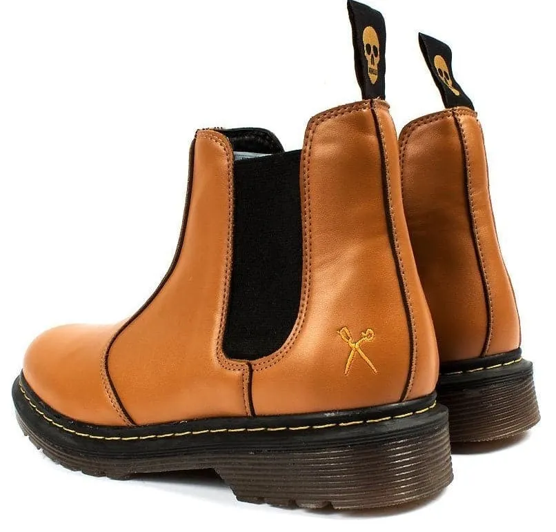 'Brick Lane' vegan Chelsea boot by King55 - brown Secure Hold