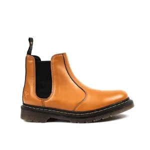 Metal Edge Durable Shell Adventure Journey 'Brick Lane' vegan Chelsea boot by King55 - brown