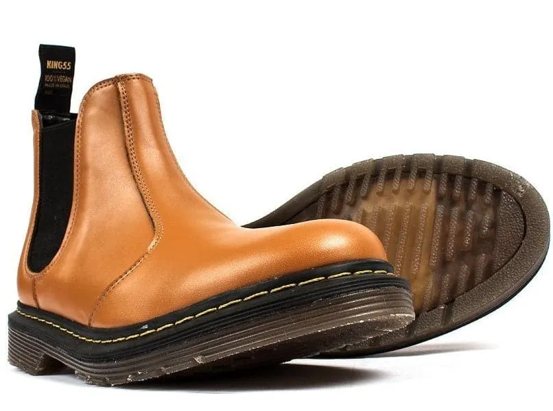 Stable Support Weekend Camping Move Free 'Brick Lane' vegan Chelsea boot by King55 - brown