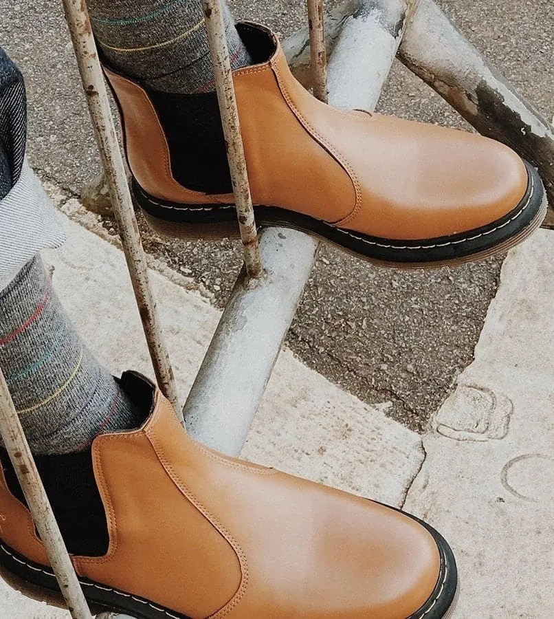 'Brick Lane' vegan Chelsea boot by King55 - brown Everyday Style