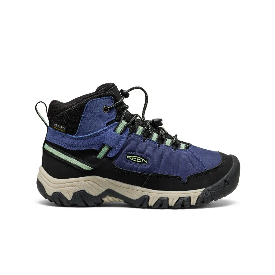 Storm Wear Comfortable bend Big Kids' Targhee IV Waterproof Hiking Boot  |  Skipper Blue/Hemlock