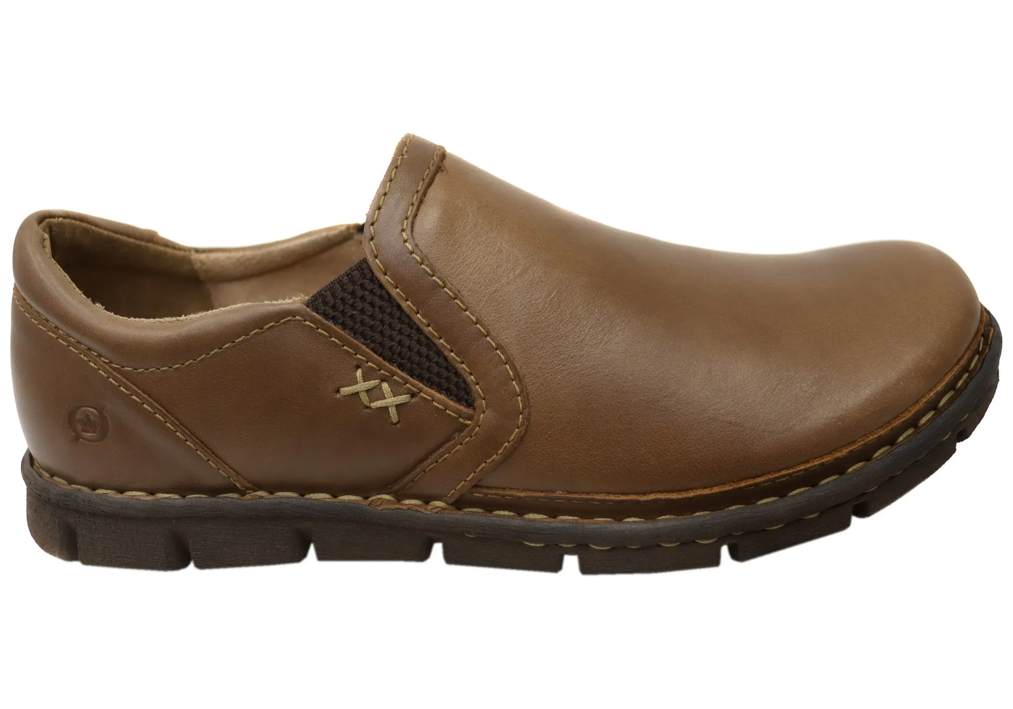 Born Mens Sawyer Leather Comfortable Slip On Shoes Flex support Easy Packing