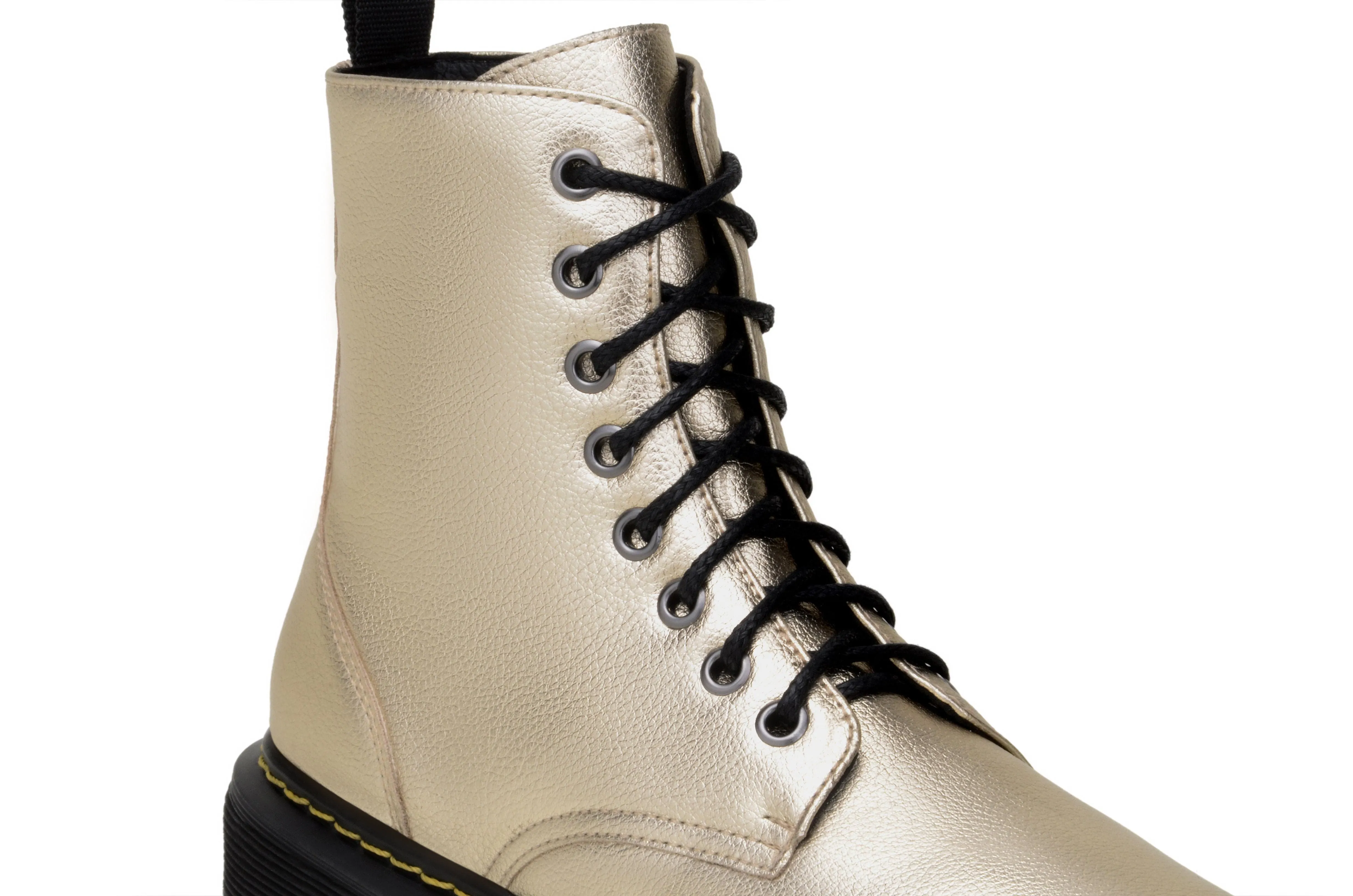 'Quinn' vegan-leather boot with stacked sole by Zette Shoes - pale gold Breathable Backcountry Camper
