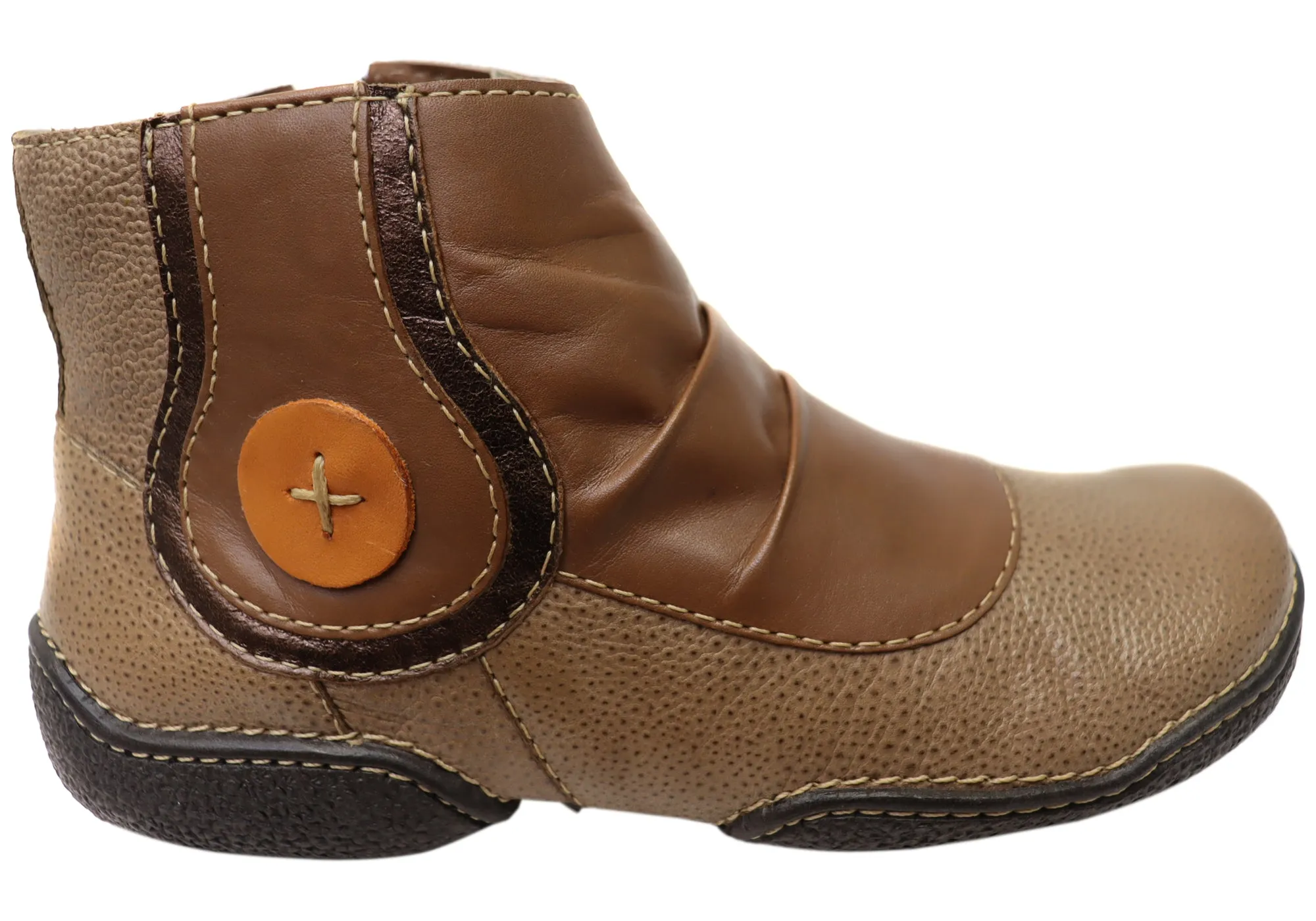 J Gean Luna Womens Comfortable Leather Ankle Boots Made In Brazil Eco Material Nature Lover