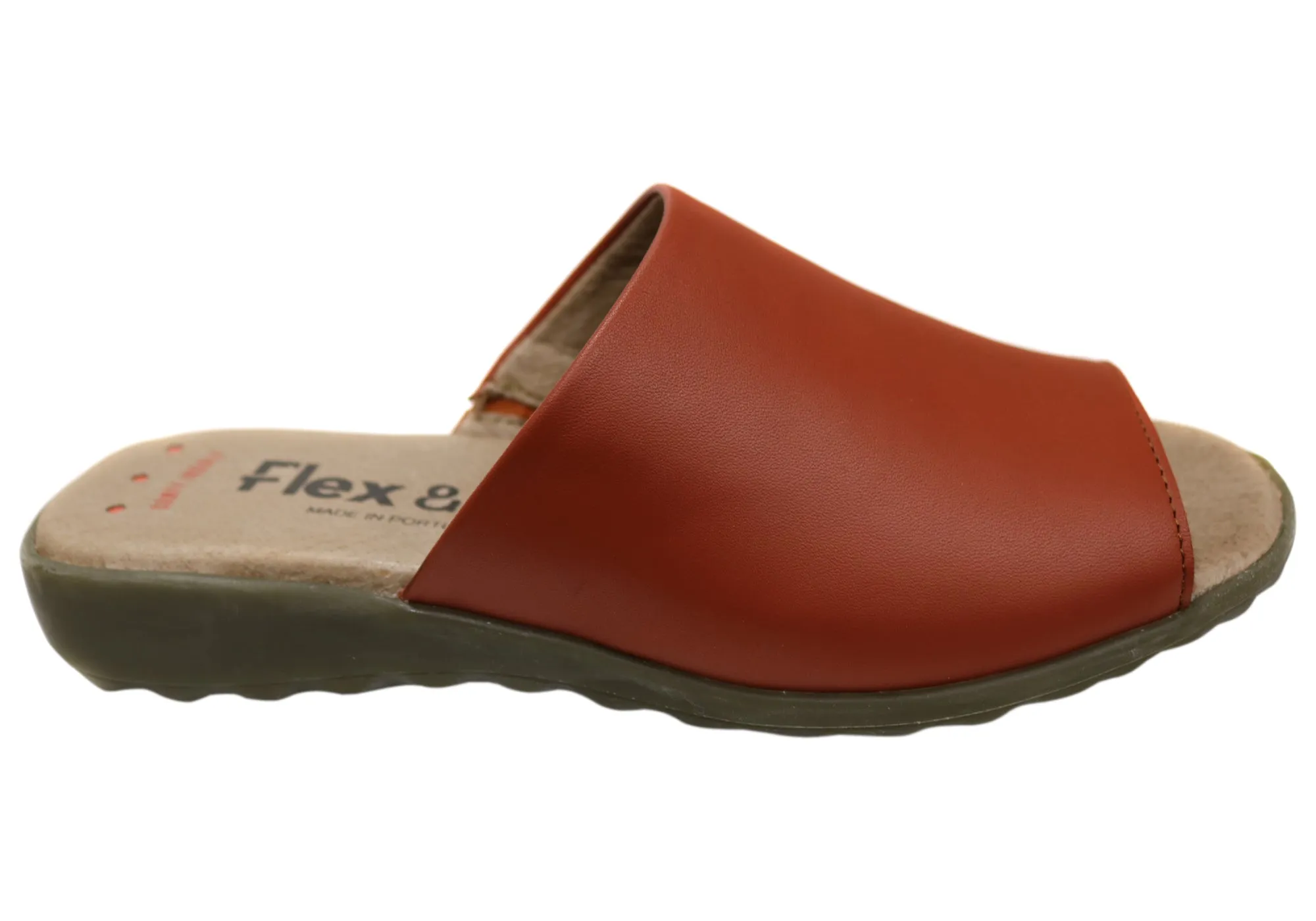 Trendy Footwear For Travel Breathable Footwear Flex & Go Host Womens Comfort Leather Slides Sandals Made In Portugal