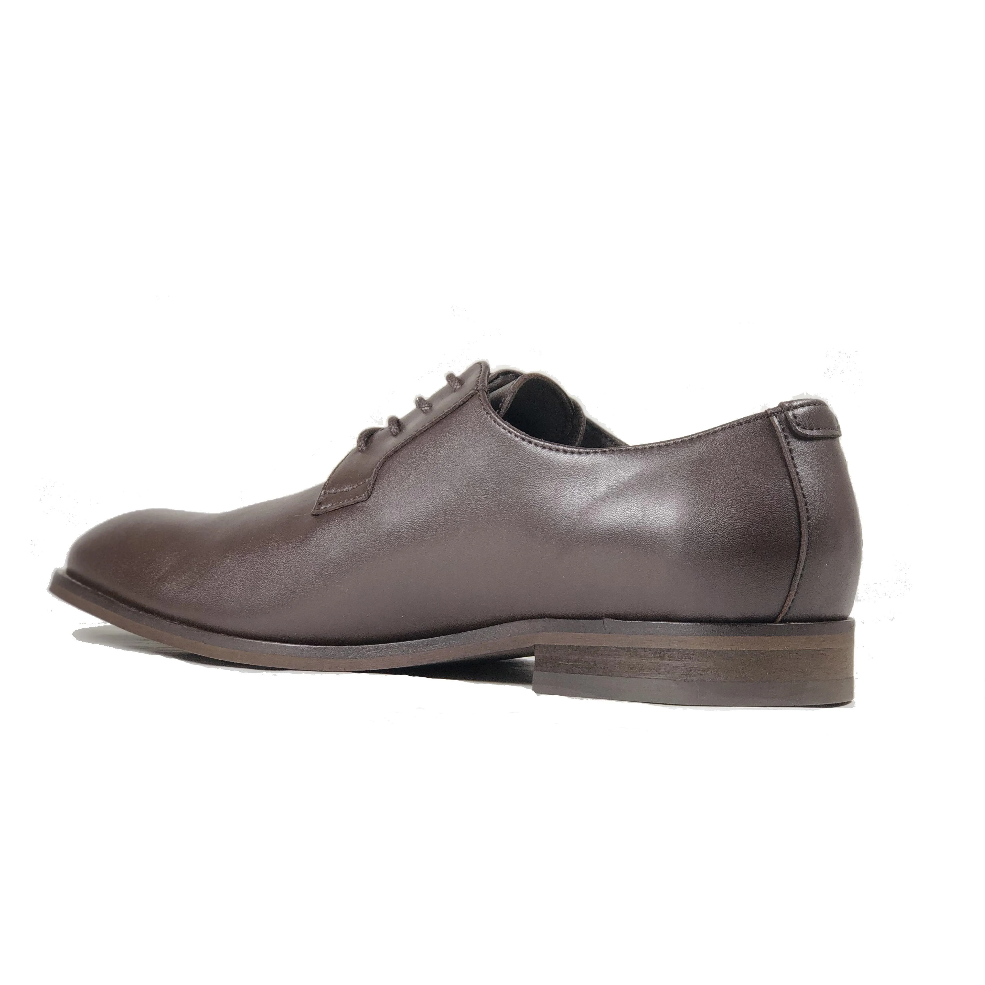 Hiking 'Gideon' classic vegan derby round toe by Zette Shoes - dark chestnut