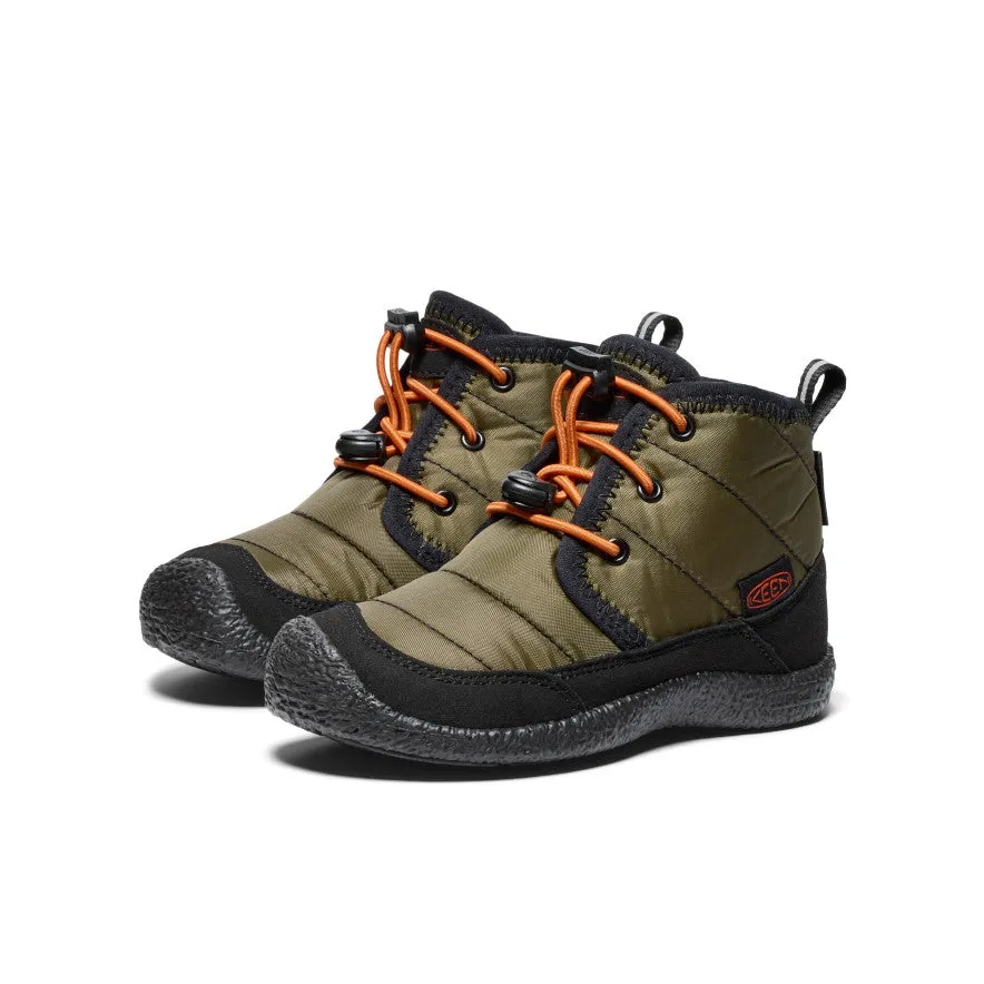 Little Kids' Howser II Waterproof Chukka  |  Dark Olive/Gold Flame Slip Resistant Rural Traveler Deep Black