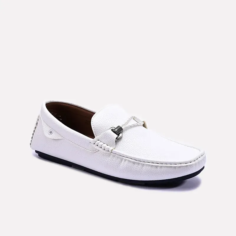 Home Style Daily Commute White Modern Loafers For Men 0130954