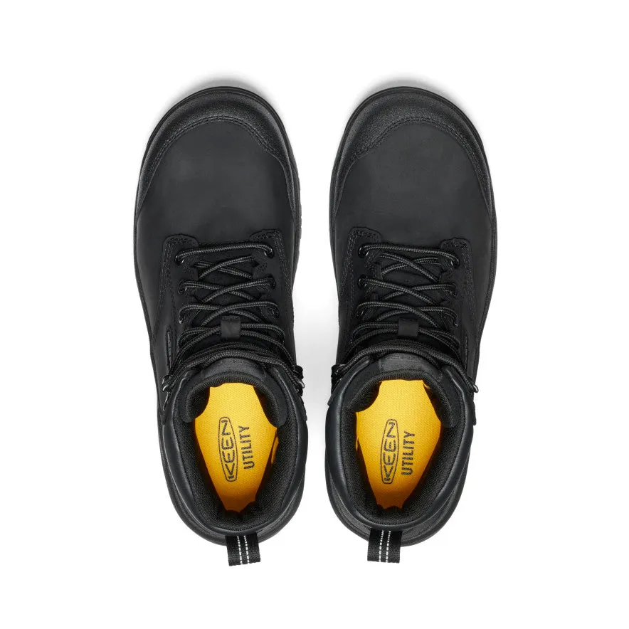 Men's Evanston 6" Waterproof Boot (Carbon Toe)  |  Black/Black Stable Support Rainy Day Commuter