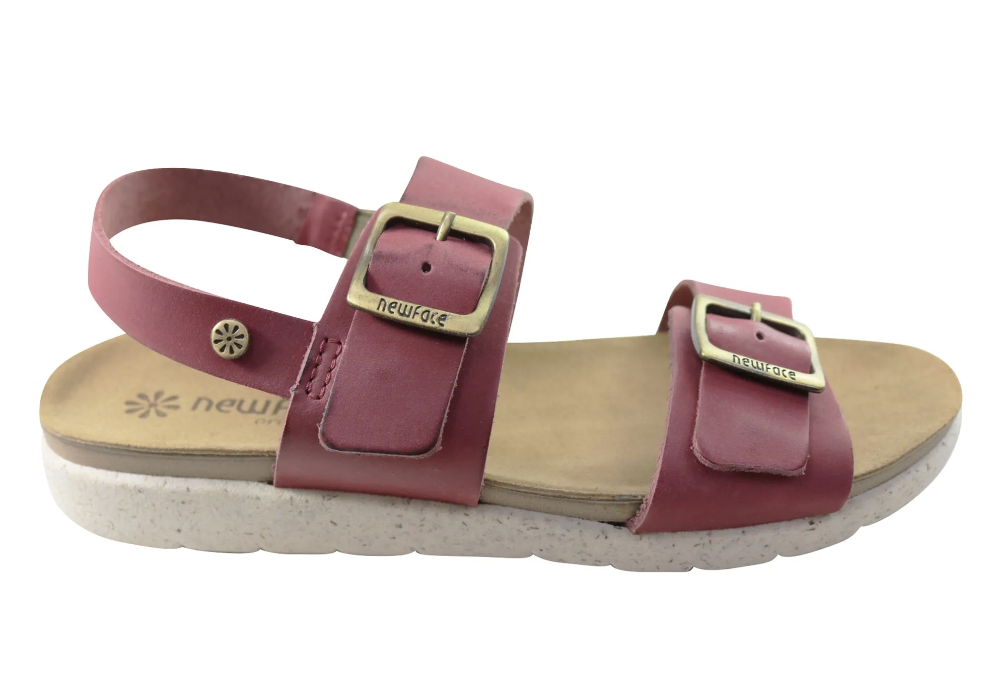 New Face Valley Womens Comfortable Leather Sandals Made In Brazil Shock absorption