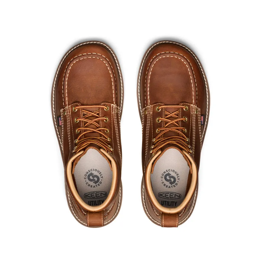 Hard Trail Men's Liberty 6" Boot (Soft Toe)  |  Leather Brown/Birch