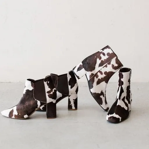AnkleSupport Chelsea Design 'Rachel' vegan Chelsea bootie by Zette Shoes - velvet cow print