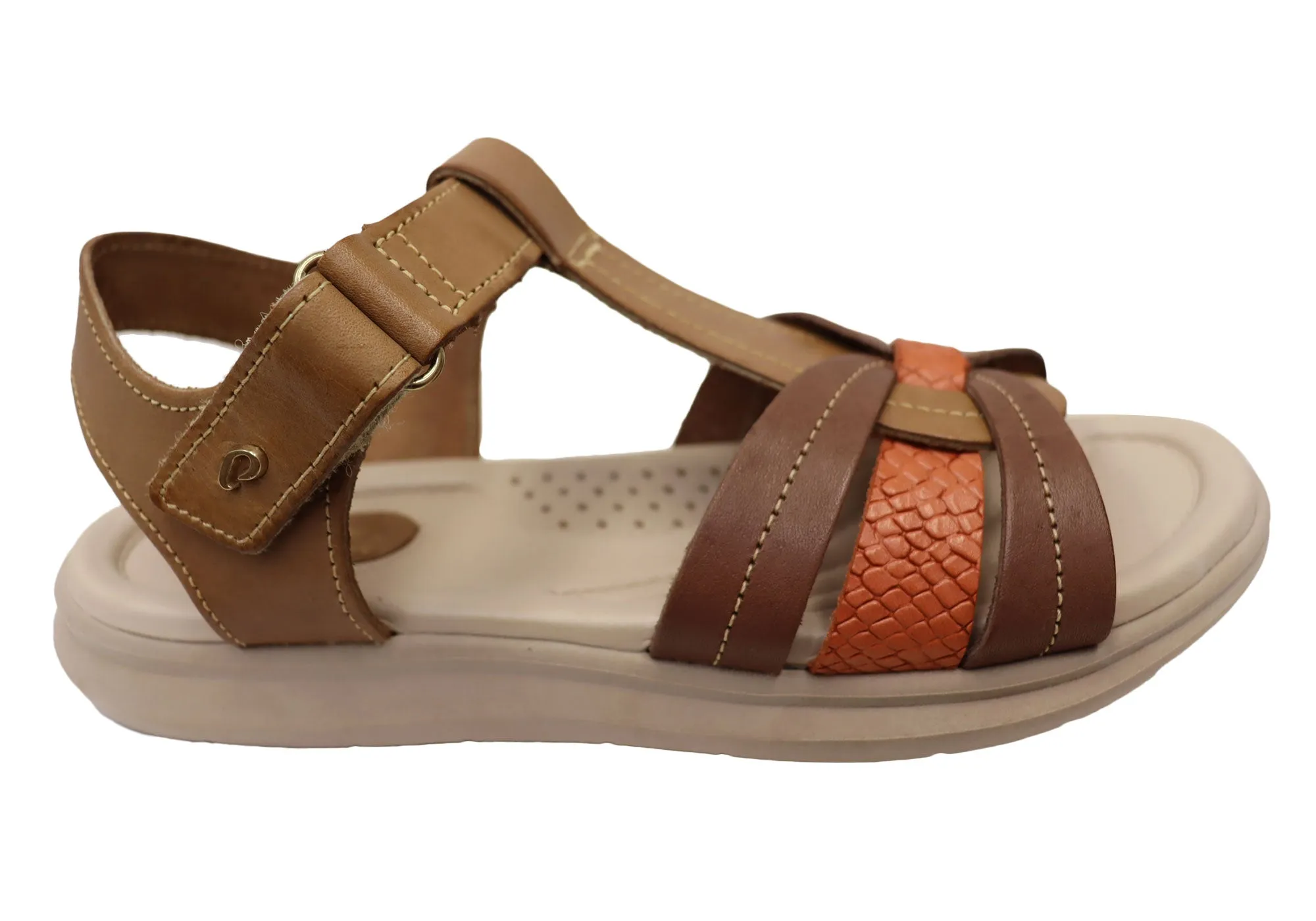 Pegada Dorita Womens Comfortable Leather Sandals Made In Brazil breathable materials