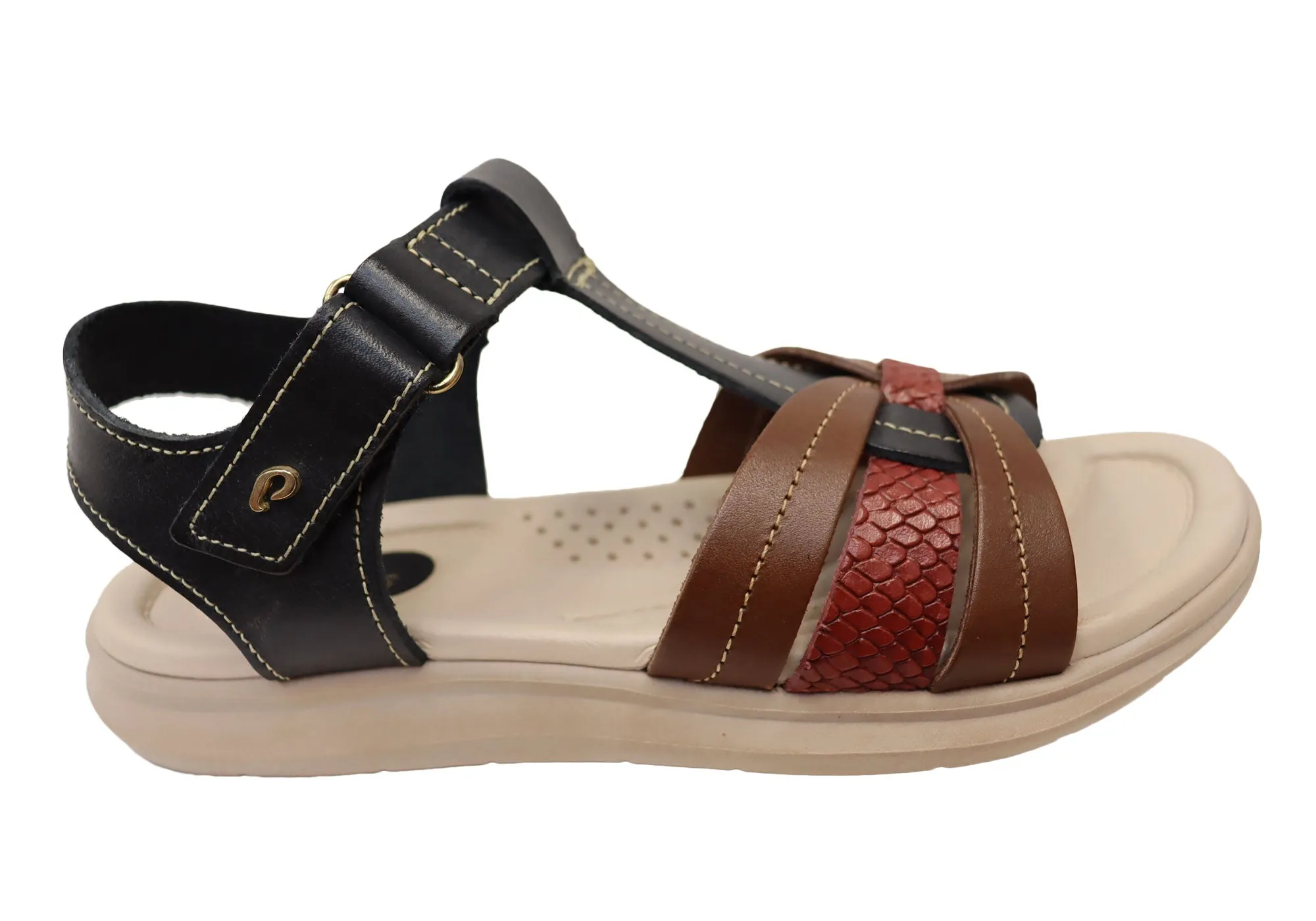 Pegada Dorita Womens Comfortable Leather Sandals Made In Brazil Errand Day