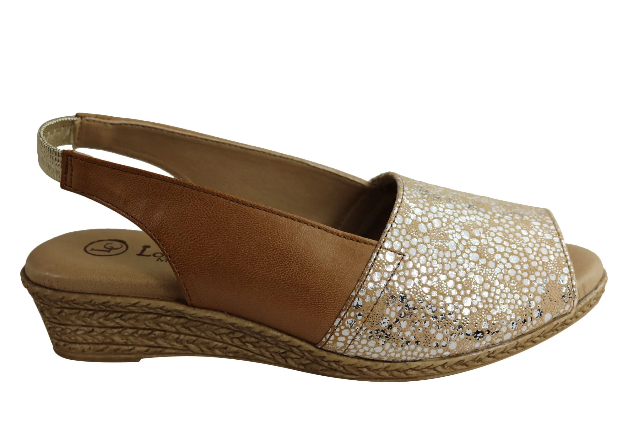 Lola Canales Lulu Womens Comfort Leather Wedge Sandals Made In Spain No-Fuss Wear