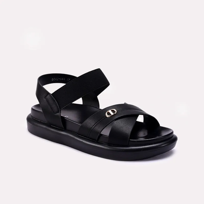 Womens Black Comfy Casual Sandals 0421587 Modern Style suede upper