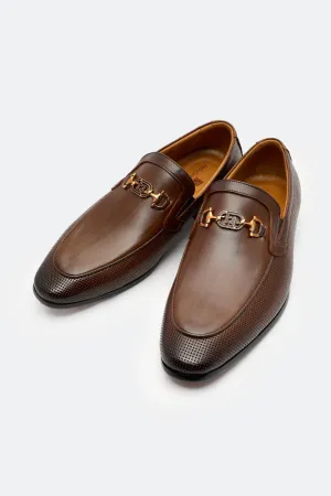 Suede Feel Performance Fit Brown Formal Moccassins Shoes