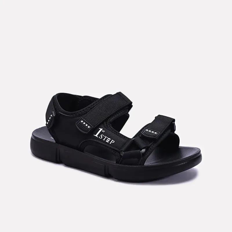 Black Velcro Strap Sandals 0141180 Stylish Casual Footwear Modern Glow