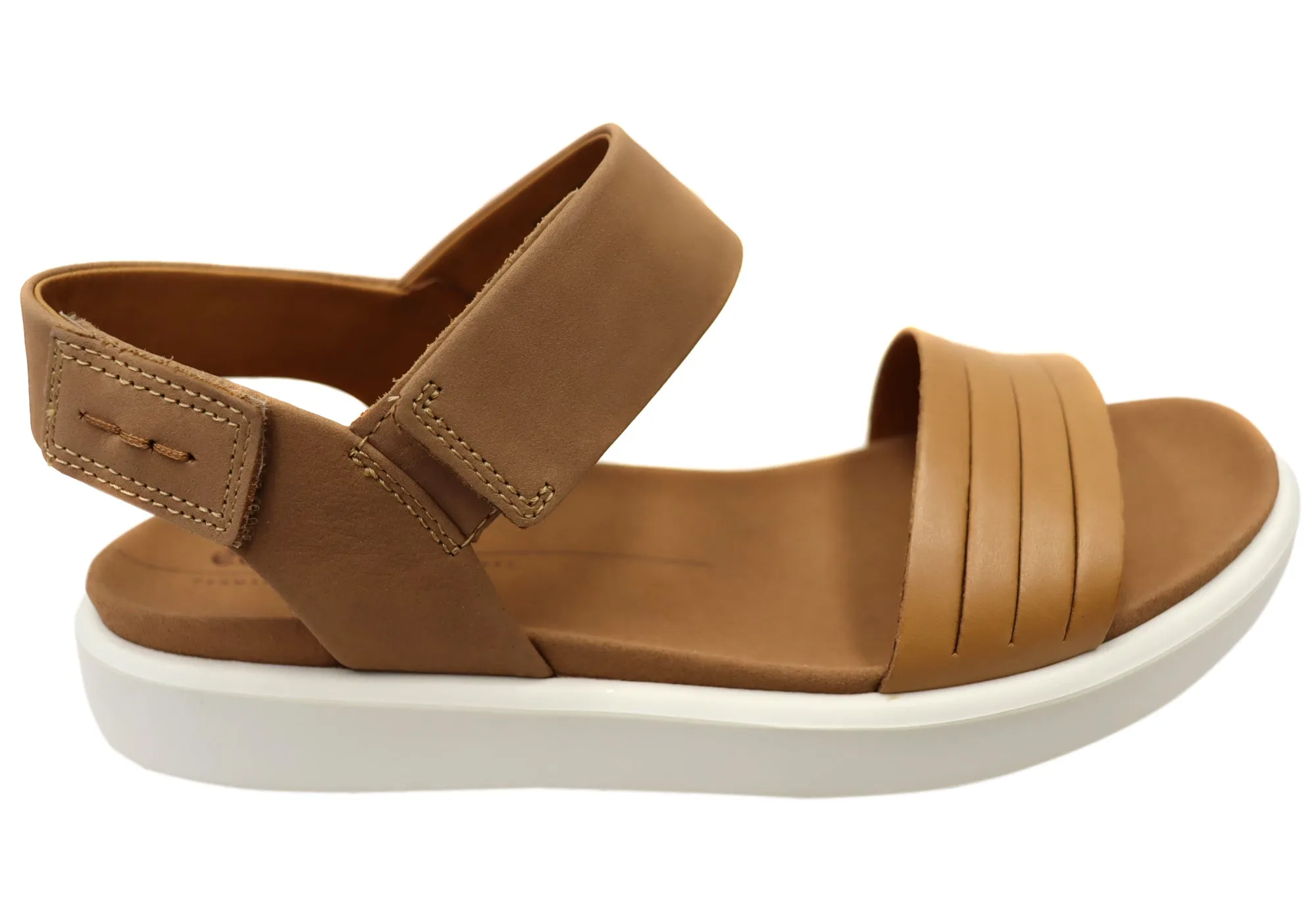 ECCO Womens Flowt Comfort Leather Sandals T Strap Heel