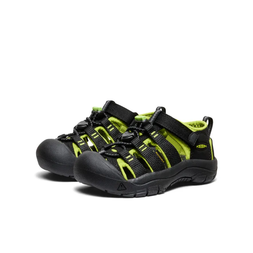 Little Kids' Newport H2  |  Black/Lime Green Trendy Footwear for Summer